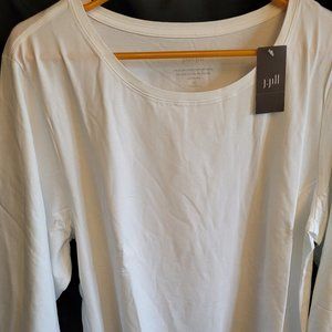 J Jill Long Sleeve White T Shirt 2X